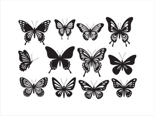 Butterfly Icons Set – Minimal Vector Art of Insect Collection