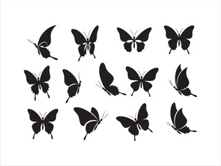 Butterfly Icons Set – Minimal Vector Art of Insect Collection