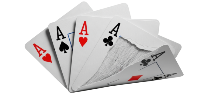 Extreme macro close-up of fanned transparent playing cards, Ace of Hearts subtly torn, revealing intricate paper fibers. Isolated on a transparent studio background with diffused shadow, concept of