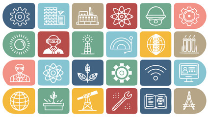 Vector illustration of niche technology solid icons