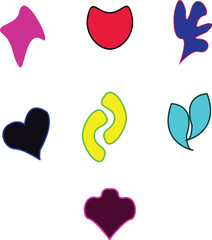 Creative color splash elements set for graphic design,Colorful abstract organic shapes collection on white background