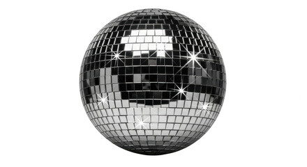 Shiny disco ball isolated on transparent background, perfect for a party theme
