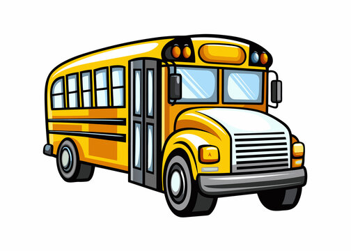 Yellow school bus transportation vehicle for children's education and safe back to school travel