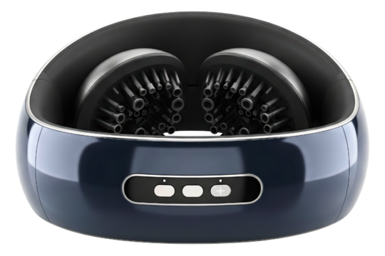 Deep kneading scalp massager for stress relief and hair growth isolated on a transparent background