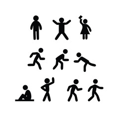 Collection of Human Action Icons for Infographics and UI Design