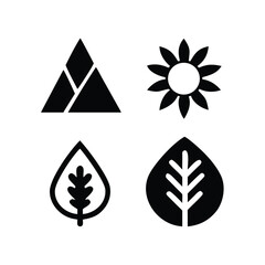 Modern Abstract Nature Elements for Eco and Outdoor Logos