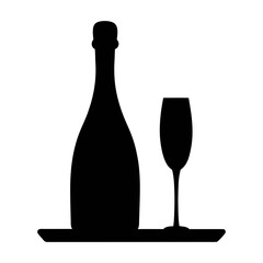 Celebrate with champagne bottle and glass vector illustration for party and special occasions design