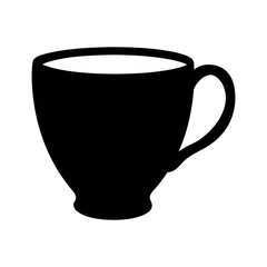 Black coffee cup vector illustration for cafe menu design and morning beverage concept graphic art