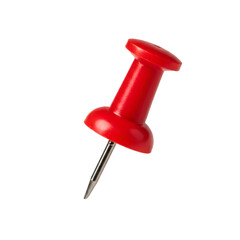 Red Push Pin on Black Background: Close-up Macro Shot isolated on transparent background