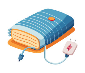 vector illustration of a bed with a pillow and a book