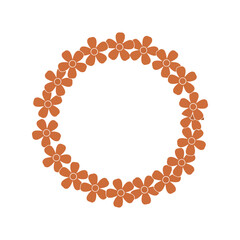 Autumn wreath of delicate orange blossoms elegant floral circle design for seasonal celebrations vector