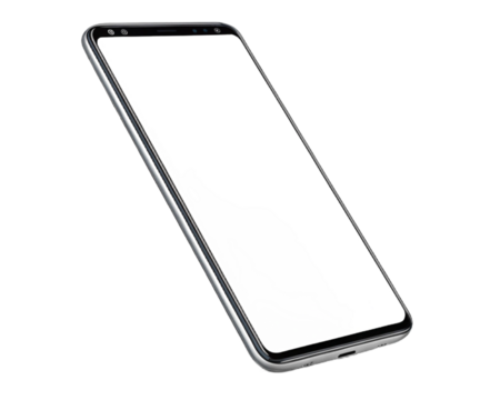 Modern smartphone mockup blank screen ready for your creative content display isolated on transparent background