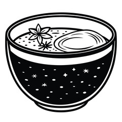 Golden Milk Bowl Comforting Turmeric Latte with Star Anise in a Minimalist Vector Style