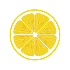 Fresh citrus slice abstract geometric design vibrant yellow fruit round shape healthy food art vector