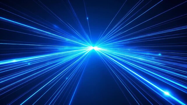 Abstract Speed Lines, Blue Light Trails, Futuristic Motion