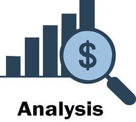 Financial Analysis Icon — Business Growth, Data Analytics, and Investment Evaluation Illustration. Resize and Editable, EPS 10.