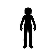 Naklejka premium Full body silhouette of a figure wearing boots and an ambiguous head covering