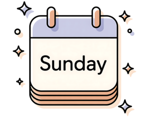 Cute sunday calendar icon 