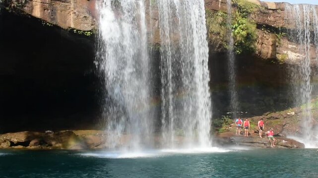 Krang Shuri water falls of Meghalaya in slow motion. 