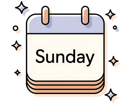 Cute sunday calendar icon 