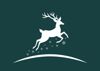 silhouette of deer vector . christmas illustration 