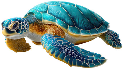 Ocean Guardian: A vibrant, detailed depiction of a sea turtle, its shell a mosaic of oceanic hues. A symbol of marine life, grace, and the wonders of the deep sea. 