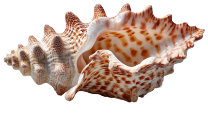 Seashell’s Coastal Charm: A single, intricate seashell, marked with unique patterns, evokes the serenity of the ocean depths.