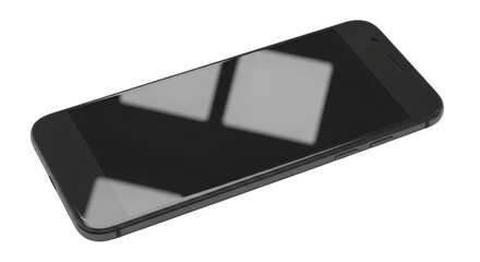 Black smartphone with a sleek design isolated on transparent background
