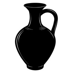 Silhouette of Jug on white background