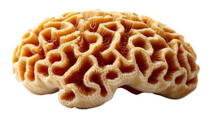 Brain Coral: A detailed view of a brain coral, showcasing its intricate, brain-like form and textured surface, offering a glimpse into the beauty of the underwater world.