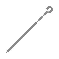 Skewer icon. A tool for making shashlik. A metal rod with a pointed end. Used for grilling meat, fish, or vegetables over an open fire (grill or campfire). Raster icon.
