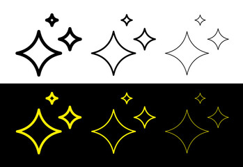 A shining star icon. Sparkles emoji. An emoji representing glitter, radiance, or sparkle. A symbol of magic or sparkle, New Year's or Christmas. A pictogram of sparkle, celebration, or purity. Raster 