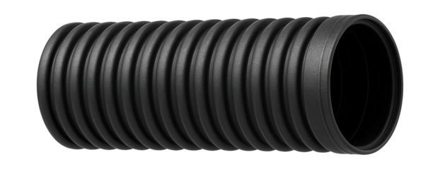 UV-protected corrugated pipe for outdoor home gutter systems.