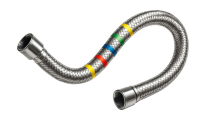 Color-coded flexible metal hose for easy identification in residential plumbing systems.