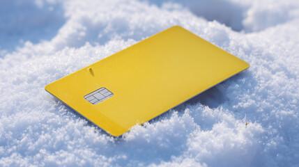 Yellow Credit Card Lost in Snow