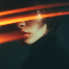 Dramatic Female Portrait with Soft Light and Motion Blur