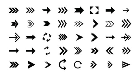 Collection of various arrow designs, pointing in different directions.