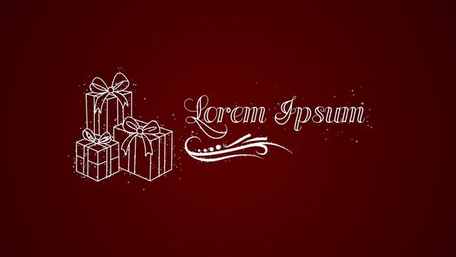 Holiday Festive Glitter Gift Box Title