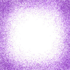 Illustration of a rough purple watercolor style sand brush stroke frame in square orientation on an isolated background. Template for banner, poster, etc.