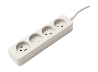 Minimalist white extension cord, perfect for a Scandinavian-style living space.
