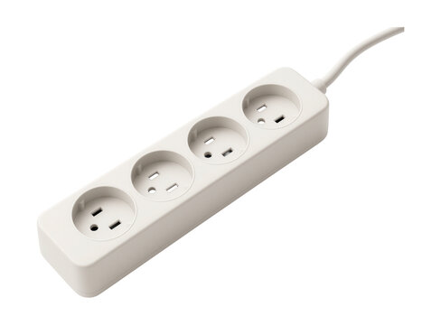 Minimalist white extension cord, perfect for a Scandinavian-style living space.