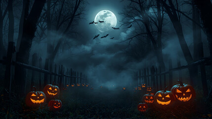 halloween background with pumpkins