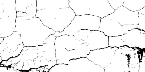 Black and white surface showing cracked, aging wall with peeling textures—great for urban decay themes or digital artwork.
