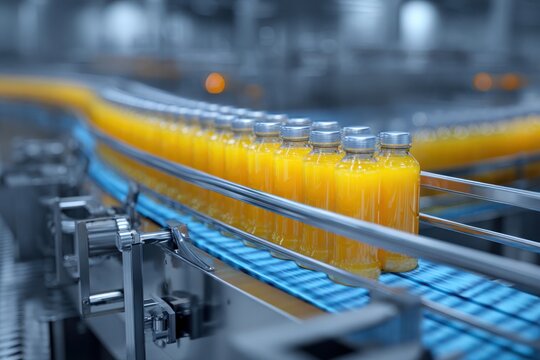 Interior of Modern Beverage Manufacturing Plant