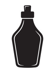 Classic syrup bottle silhouette design for food and beverage branding