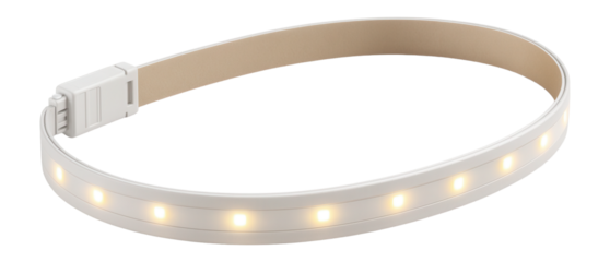 Adhesive LED strip light ideal for under-cabinet kitchen lighting in homes.