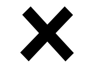  X mark in silhouette white background.