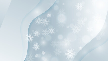 Soft Snowflake Winter Background with Light Bokeh and White Glow
