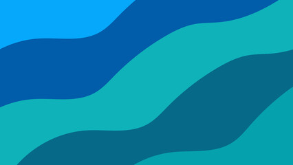 Abstract flowing waves of blue and teal colors create a modern background