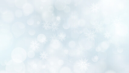 Soft Snowflake Winter Background with Light Bokeh and White Glow
